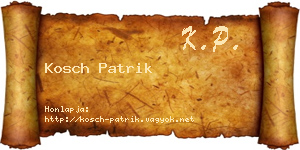 Kosch Patrik névjegykártya